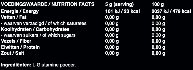 A Pro87 Nutrition pure glutamine, L-glutamine amino acid Pro87nutrition.nl - Anis Ammar sportvoeding
